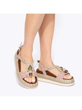 Kurt Geiger Orson Rope Pale Pink Leather Sandal EU 39 / US 8